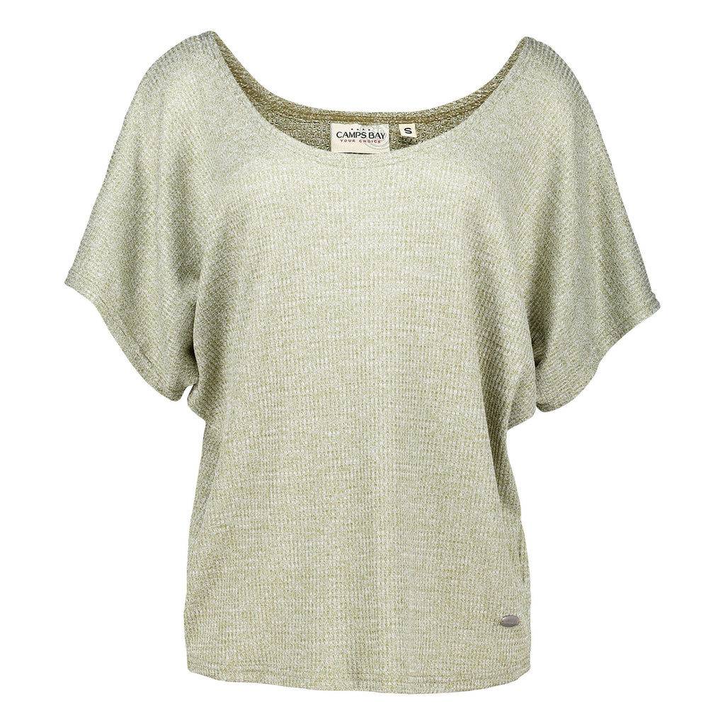 CAMPS BAY Strick-Shirt „Vivien“ in Khaki Marl, Vorderansicht
