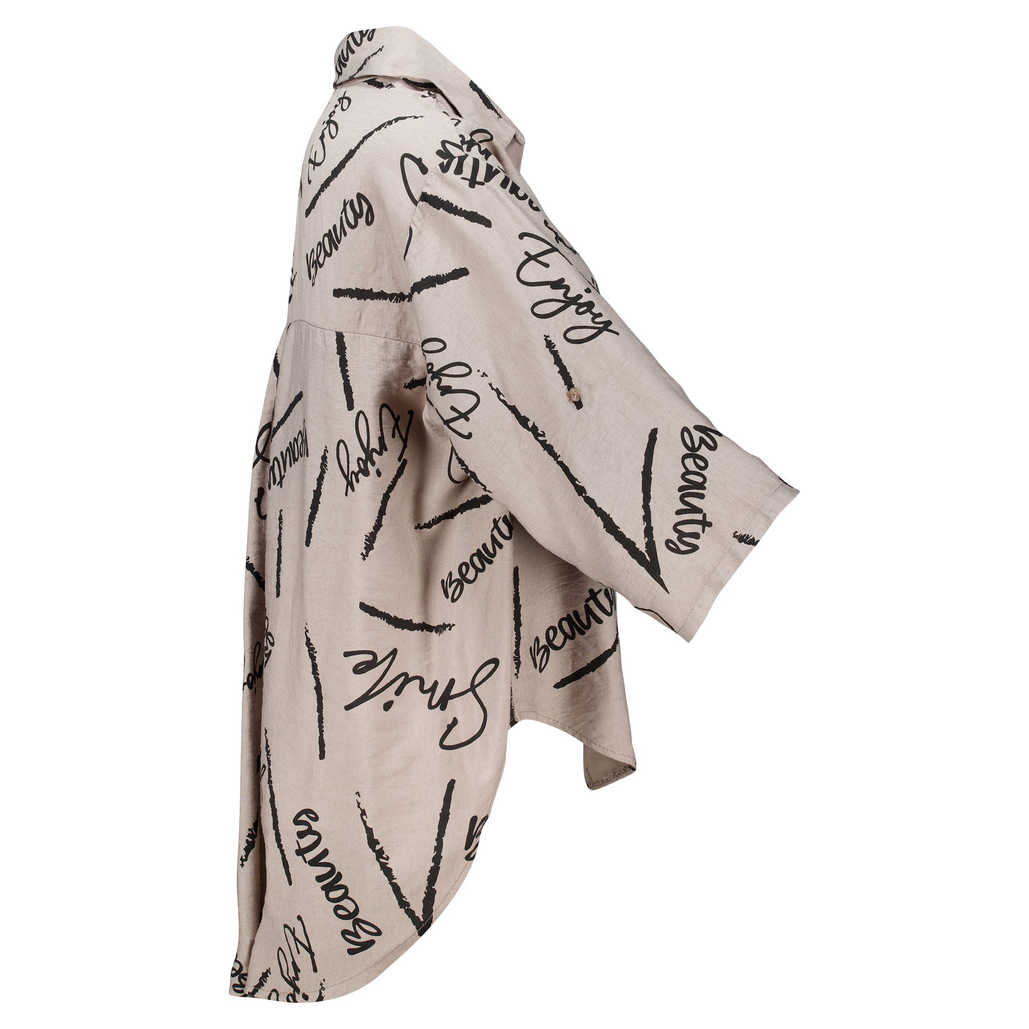 Küstenzauber Bluse Enja Taupe Seite rechts