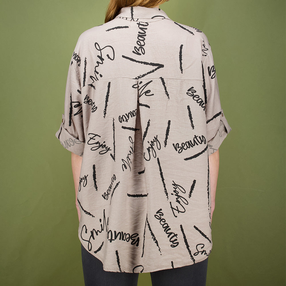 Küstenzauber Bluse Enja Taupe Model 2
