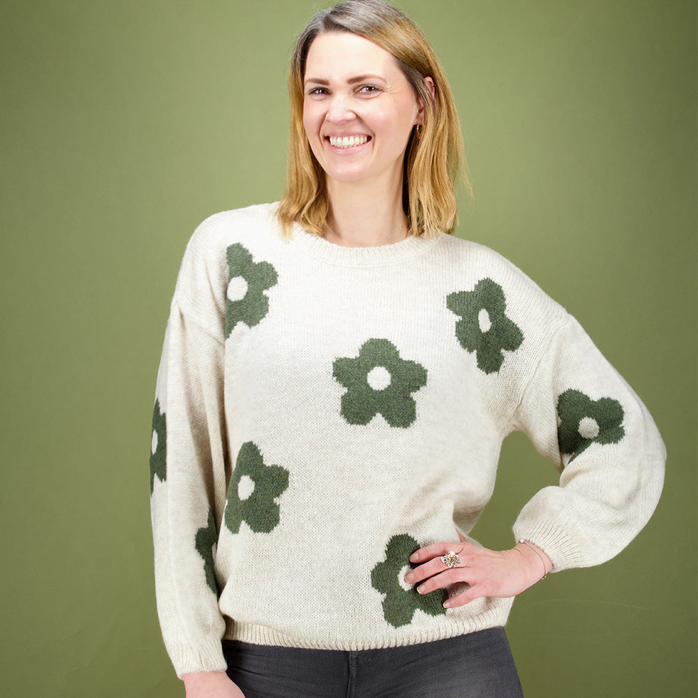 Beige-Khaki-Flower