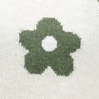 Küstenzauber Strickpullover Runa Beige-Khaki-Flower Muster