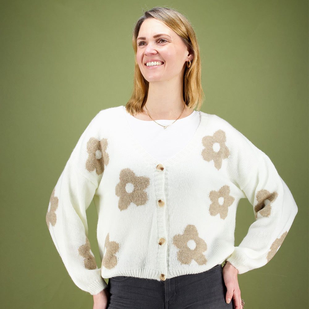 Küstenzauber Strickjacke Taraneh – Offwhite