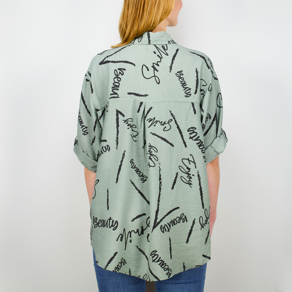 Küstenzauber Bluse Enja Khaki Back