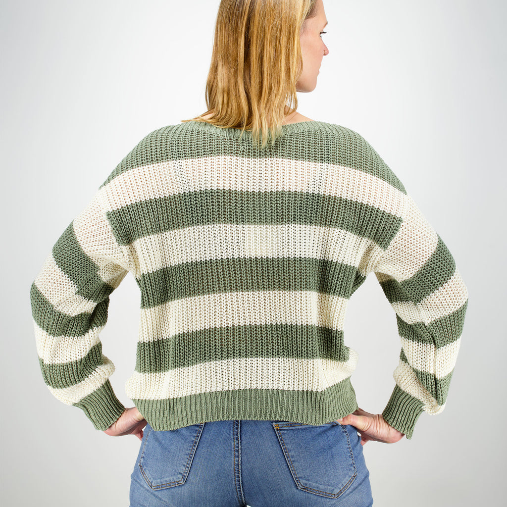 Küstenzauber Strick-Pullover Motzi – Khaki