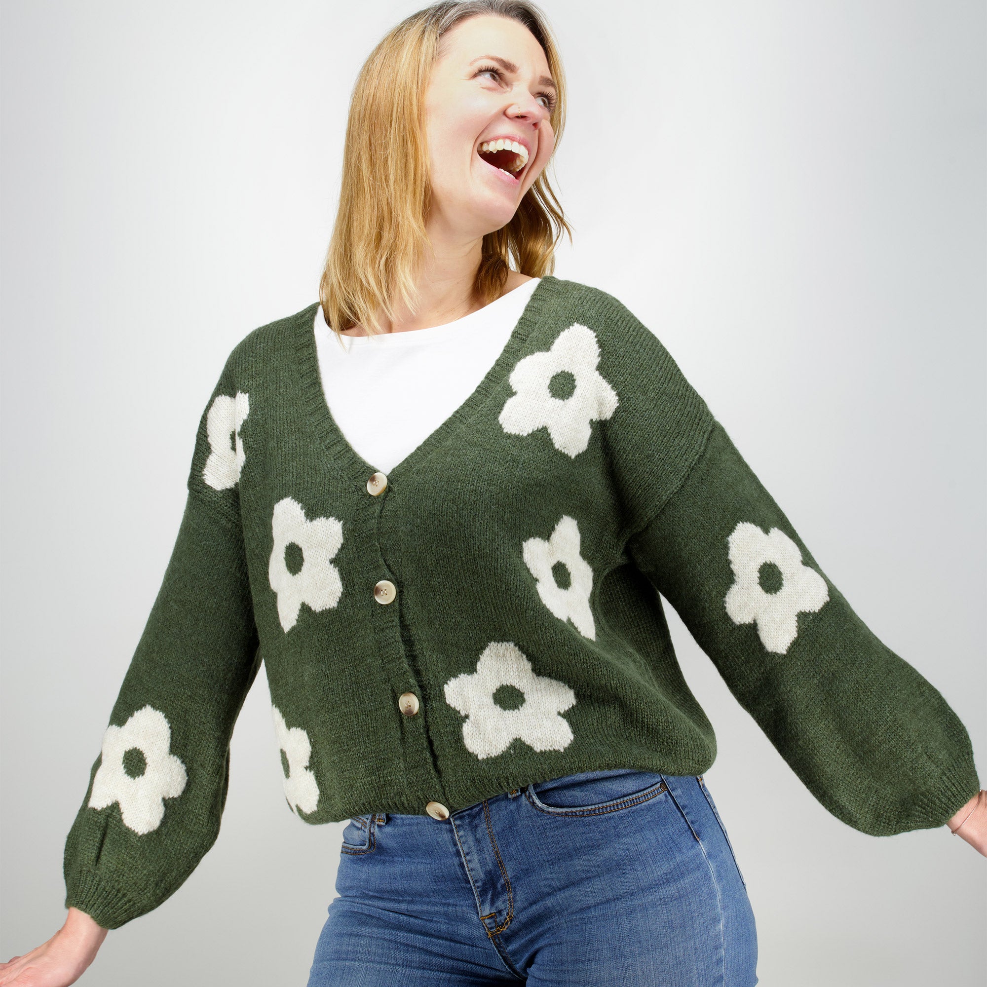 Küstenzauber Strickjacke Taraneh – Khaki