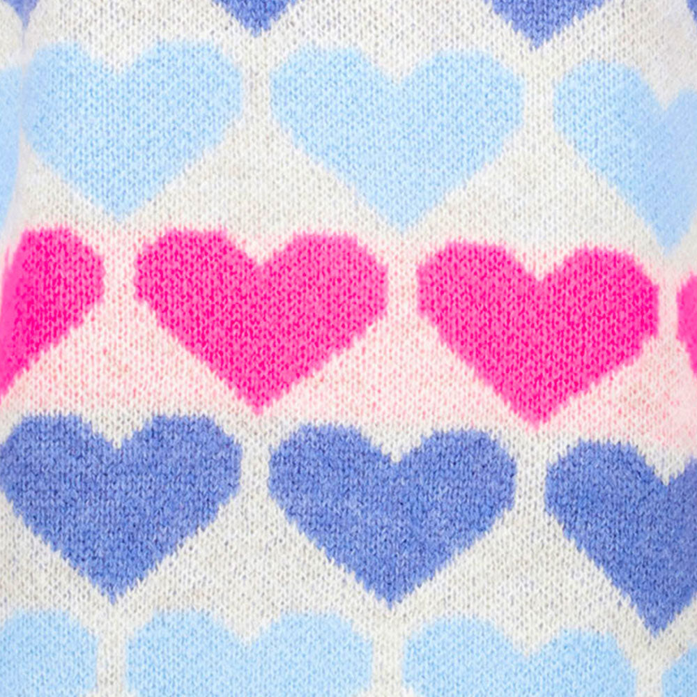 Rock Your Day Strickjacke "RYD-Rahel" Beige_Blue-Hearts