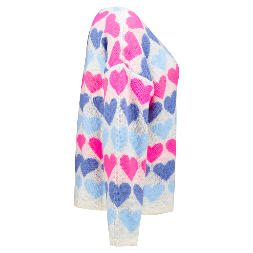Rock Your Day Strickjacke "RYD-Rahel" Beige_Blue-Hearts