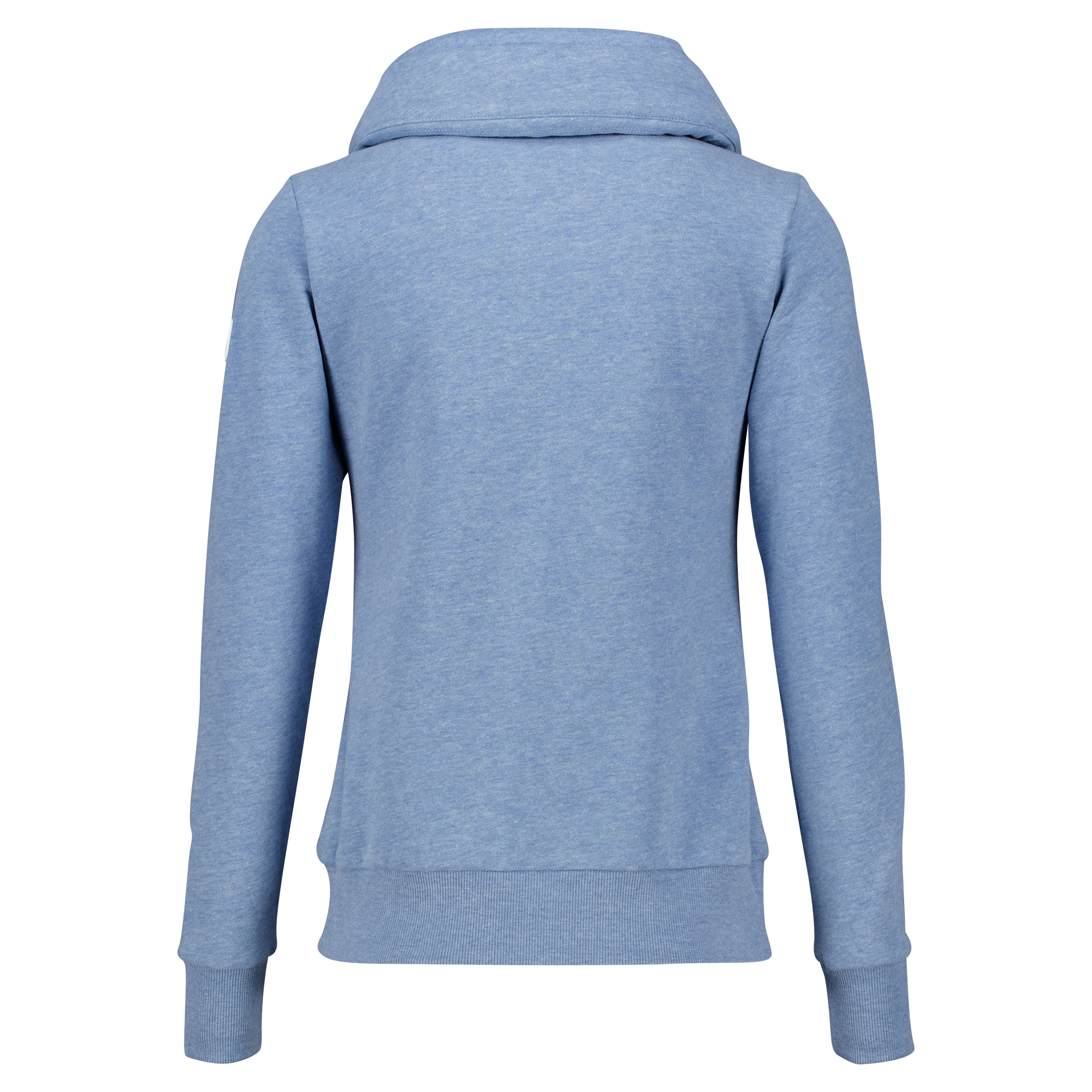 Weibliches Model mit CAMPS BAY Sweatjacke in Windward Blue