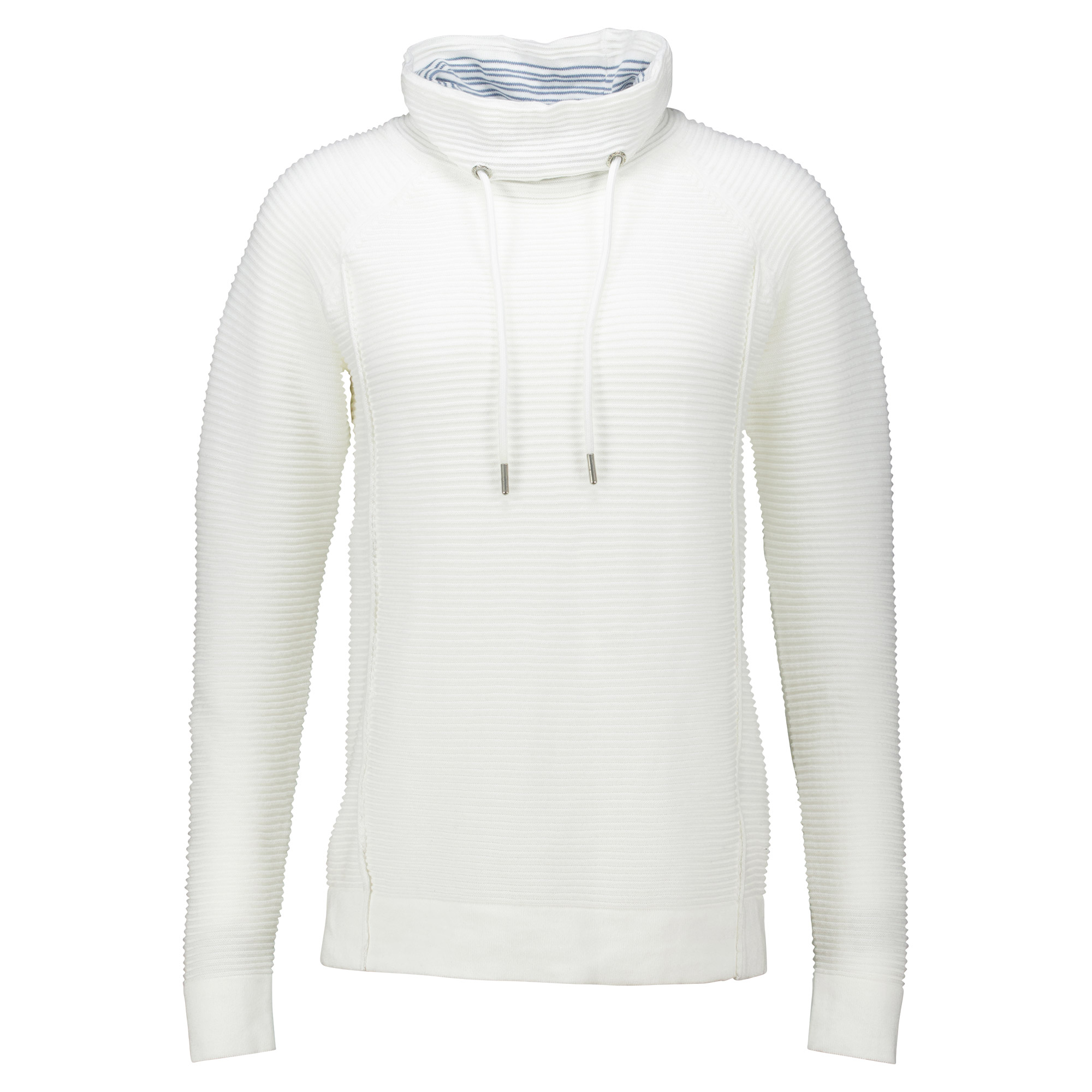 Weibliches Model mit CAMPS BAY Strickpullover in Offwhite