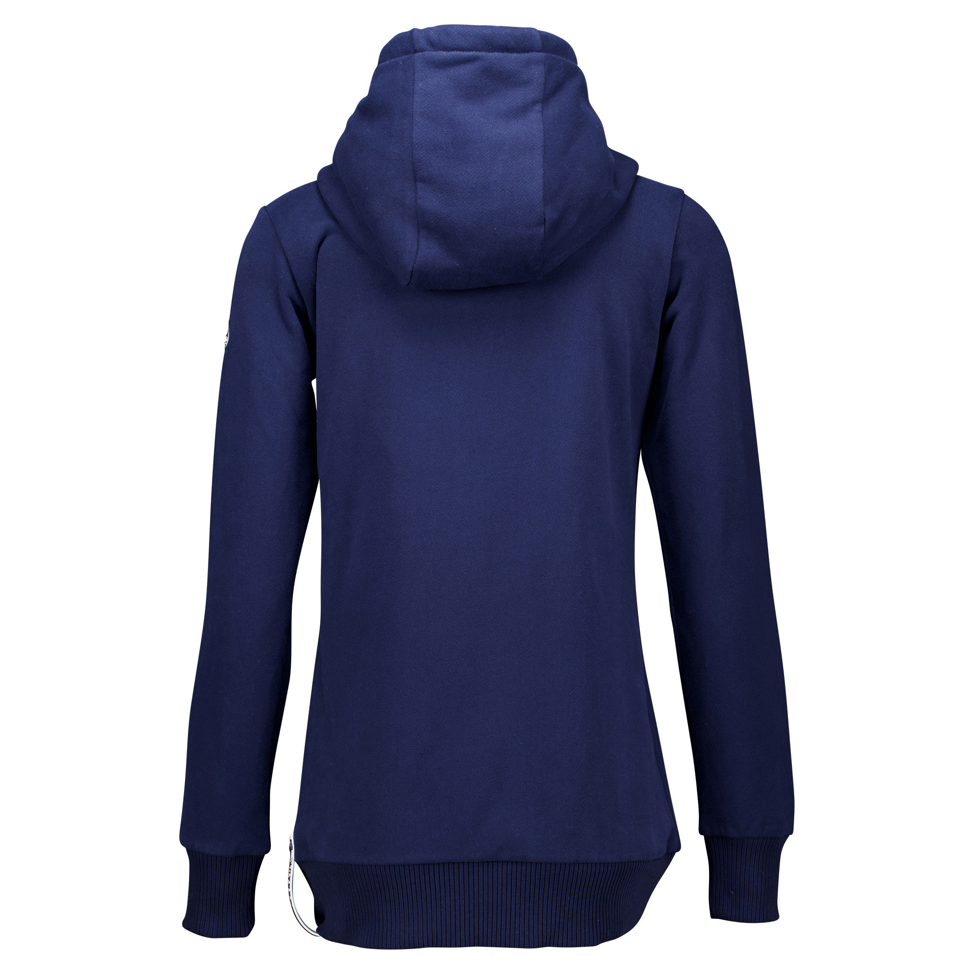 Weibliches Model mit ANKERBRAUT Sweatjacke in Maritime Blue