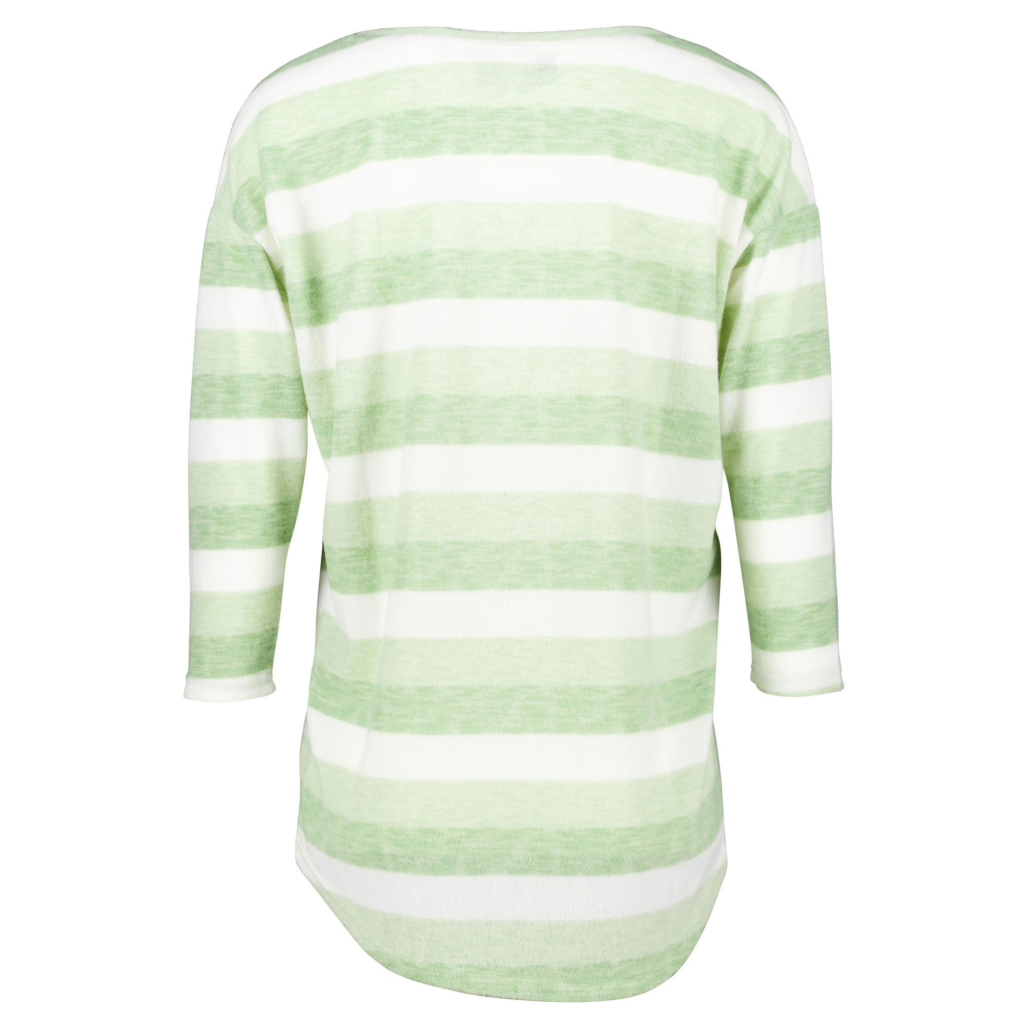 Weibliches Model mit CAMPS BAY Shirt in Fair Green Stripe