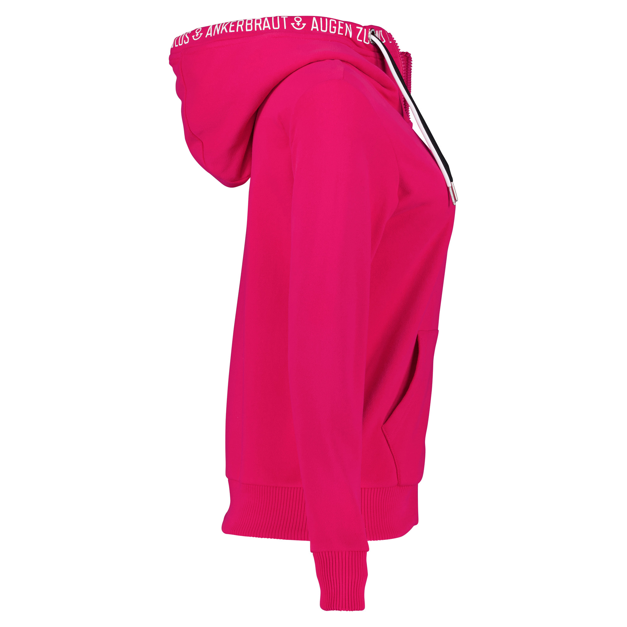 Weibliches Model mit Ankerbraut  Sweatjacke in Bright Rose