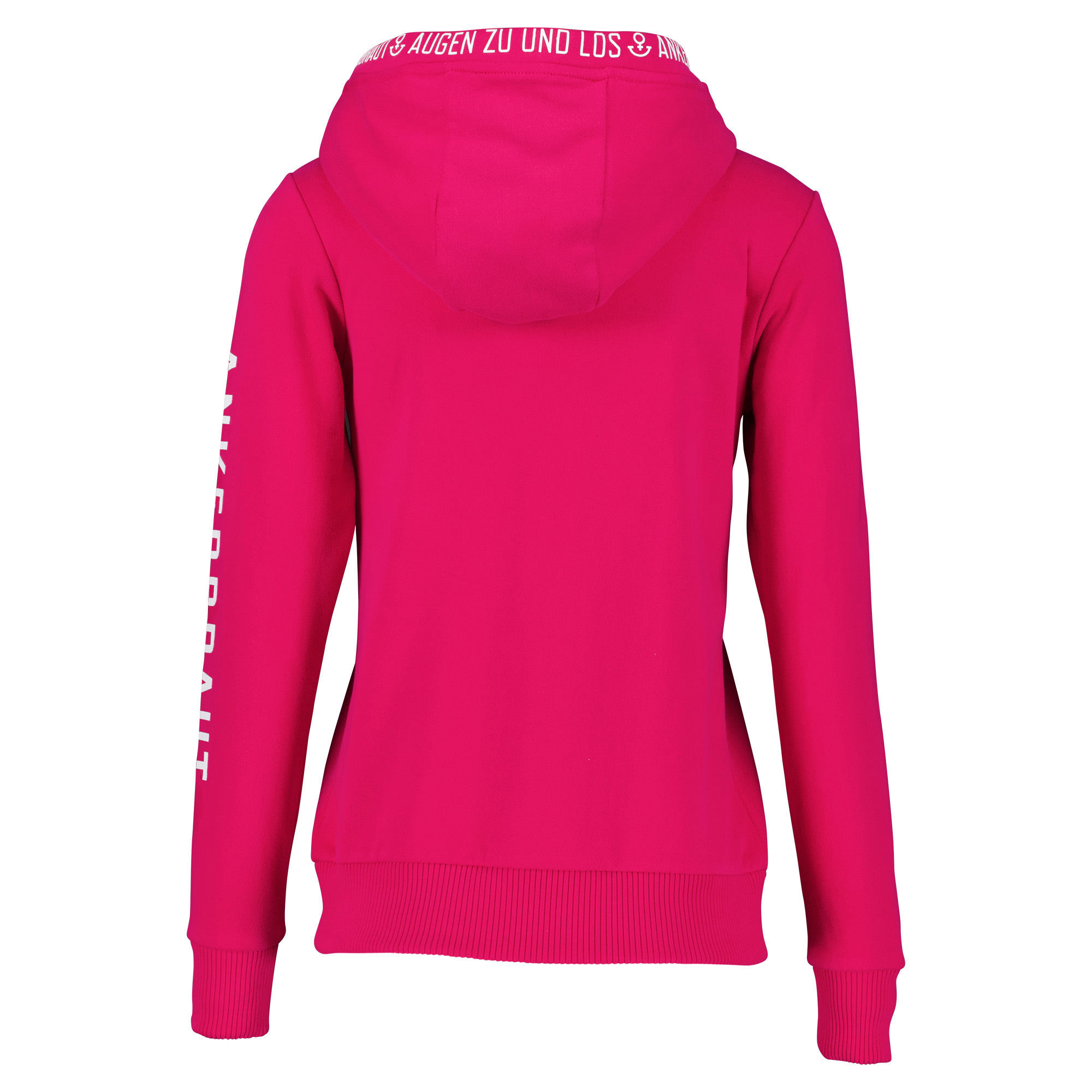 Weibliches Model mit Ankerbraut  Sweatjacke in Bright Rose