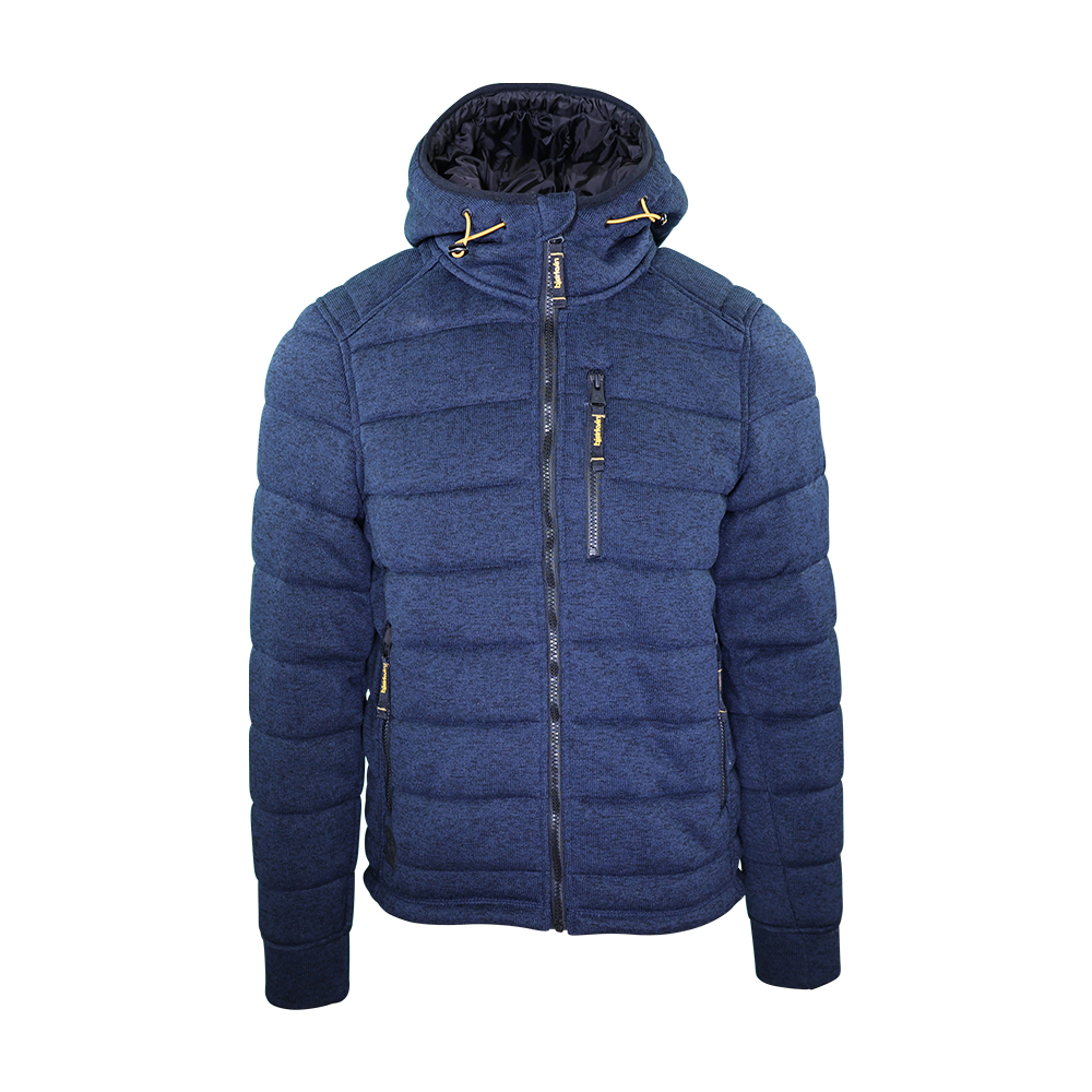 Männliches Model mit Björkvin Outdoor-Jacke in Navy Melange